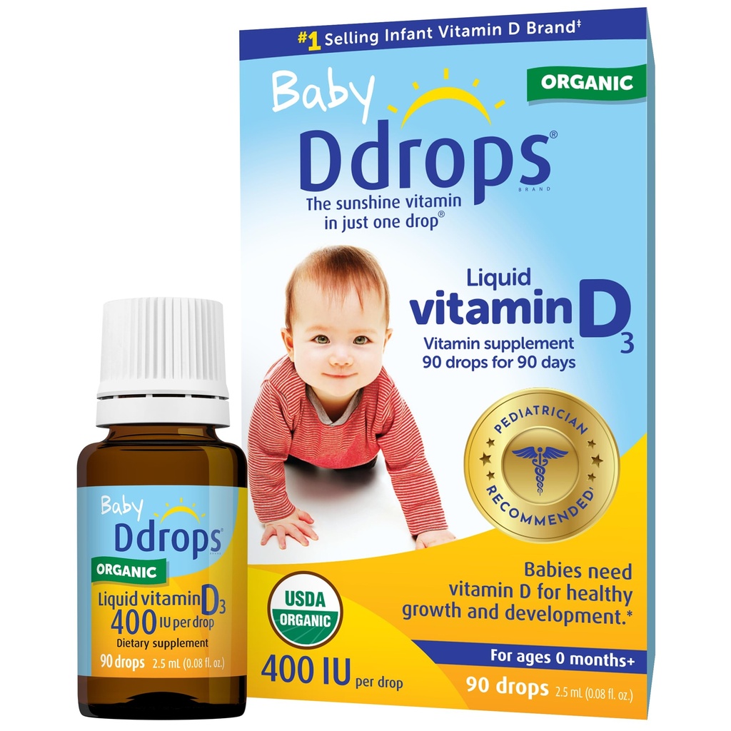 Ddrops Baby 400 IU, Vitamina D, 90 Gocce 2.5mL (0.08 Fl. Oz (Pacchetto di 1))