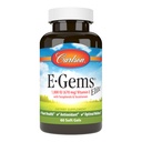 Carlson - E-Gems Elite, 1000 IU (670 mg) Vitamina E con Tocoferoli e Tocotrienoli, Benessere ottimale, 60 Softgels