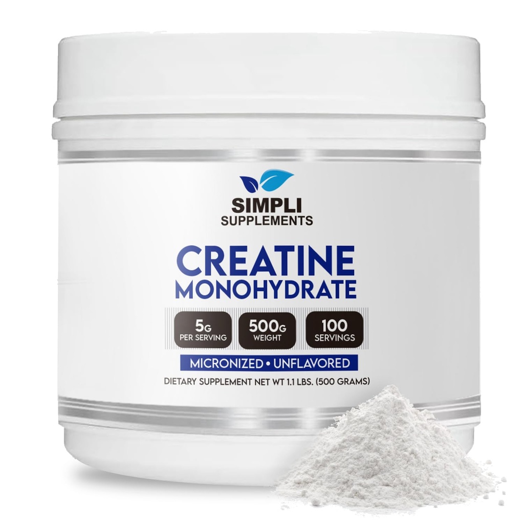 Creatina Premium Monohydrate Powder 500g | Migliore creatina per uomini e donne | Supplemento nutrizionale di creatina non aromatizzato per la costruzione e il recupero del muscolo | Non OGM & Vegan-Friendly | Scooper Inside
