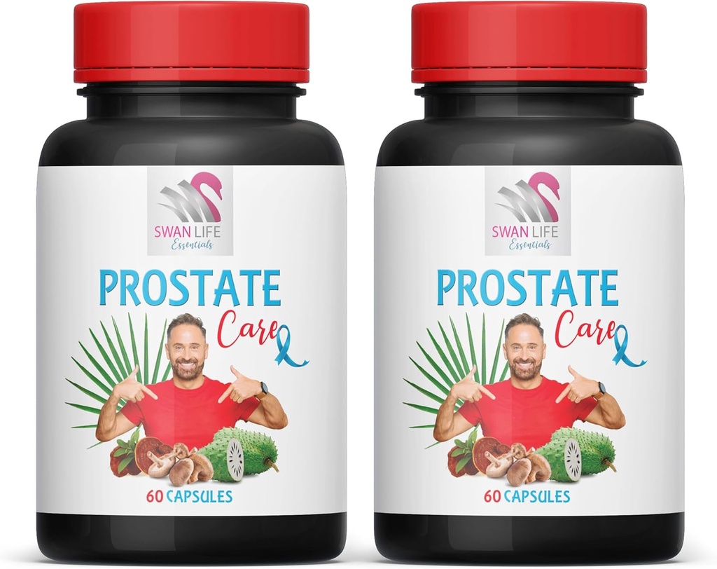 Sega Palmetto Supplemento - Prostate Support PILS - Ingredienti naturali, Sega Palmetto, Piatto di ortica, Maitake Mushroom, Reishi, Shiitake, Prostate Support Supplemento per Uomo, 2 Bottiglie 120 Caps