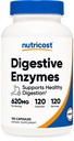 Enzimi digestivi Nutricost 620mg, 120 Capsule - Integratore di enzimi digestivi completo