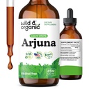 Wild & Organic Arjuna Bark Tincture - Integratore Benessere - Gocce Liquide Senza Alcol - Terminalia Arjuna Bark Extract - No Sugar & Additives, Non-GMO - 4 fl oz