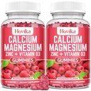 Calcio Magnesio Zinco Gummie con Potassio Vitamina C, B6, D3, K2 - Calcio per Donne & Uomini - Calcio Magnesio Zinco Integratore Multi Vitamina per Bones, Muscoli, Denti, Calma, Mood - 2 Confezione - 60 Ct