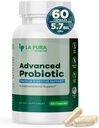 LaPura Advanced Probiotic - Supporto Digestivo Premium per Gut & Salute Immune, 60 capsule - 5,75 miliardi di CFU Probiotici Compresi DE111 Strain (Bacillus subtilis) - Non OGM, Senza Glutine, Made in USA