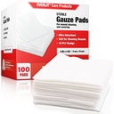 EVERLIT [Extra-Thick] 4'x4''' Sterile Gauze Pad 12-Ply, 100 Pack, Individual Wrapped, Ultra Absorbent Large Non-Woven Medical Gauze Sponges for Wound Care Home First Aid Kit