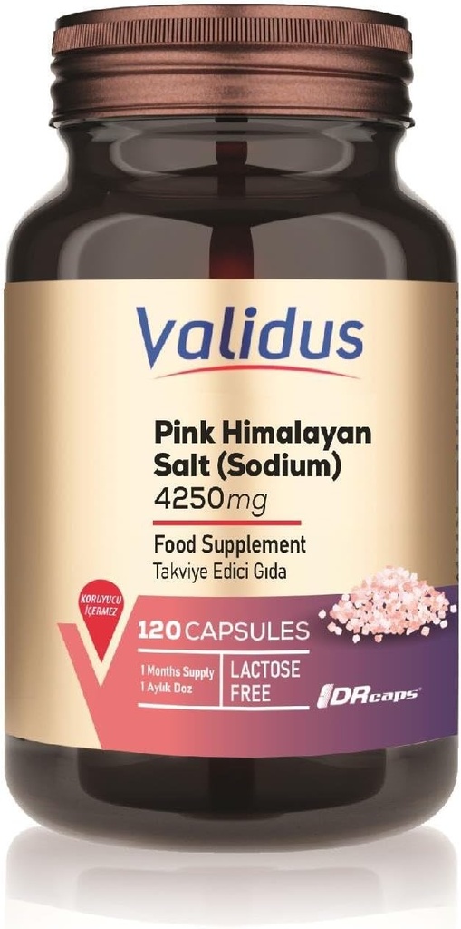 Validus Pink Himalayan Salt Sodyum 200 mg 120 capsule (Drcaps)