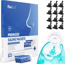 FireAnt 100 Saline Packets e 12 saline riutilizzabili set di ricarica, Compatibile con Navage Nasal Care - Include 100 Contenitori di sale Sinus Rinse + 12 Pack Salt Pads Silicone Ricarica in Nero
