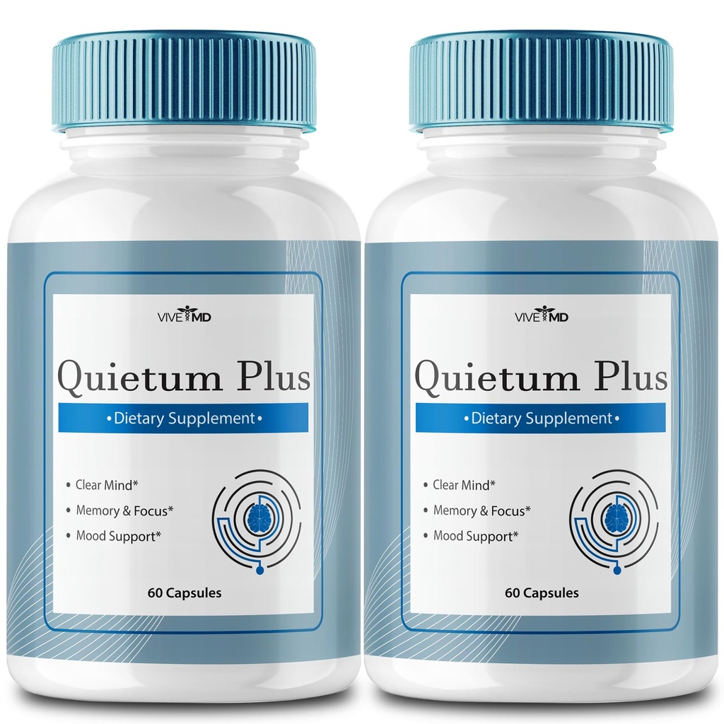 VIVE MD Quietum Plus Tinnitus Relief per anelli - Rapid Ear Ringing Relief, Clear Tinnitus, e trattamento Holistic Tinnitus con 60 capsule per bottiglia (2 Confezione)