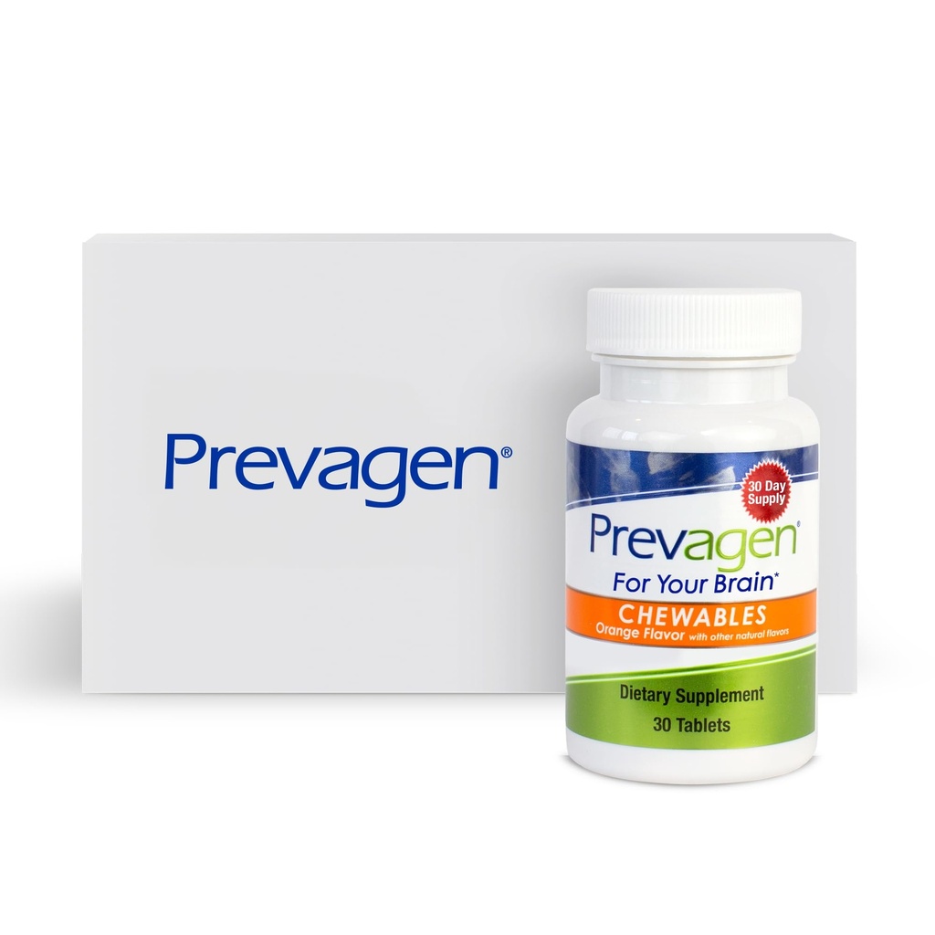 Masticabili arancio di resistenza regolare Prevagen - 30 compresse (1 mese di fornitura) | Formulato per il vostro cervello | 10mg di Apoaequorin Plus Vitamina D3