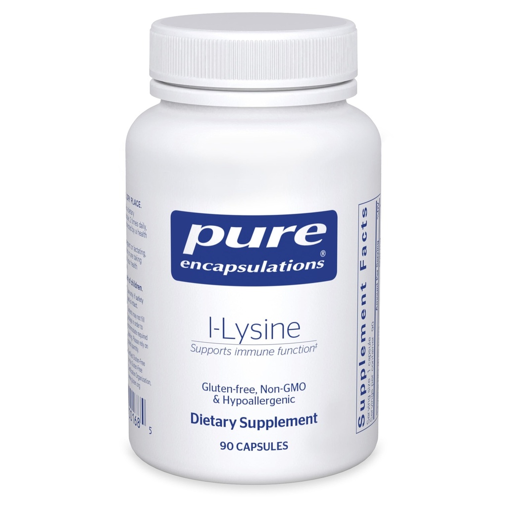Pure Encapsulations L-Lysine - Integratore Aminoacidi Essenziale per Supporto Immune & Gum, Lip Health* - con L-Lysine HCl - 90 capsule