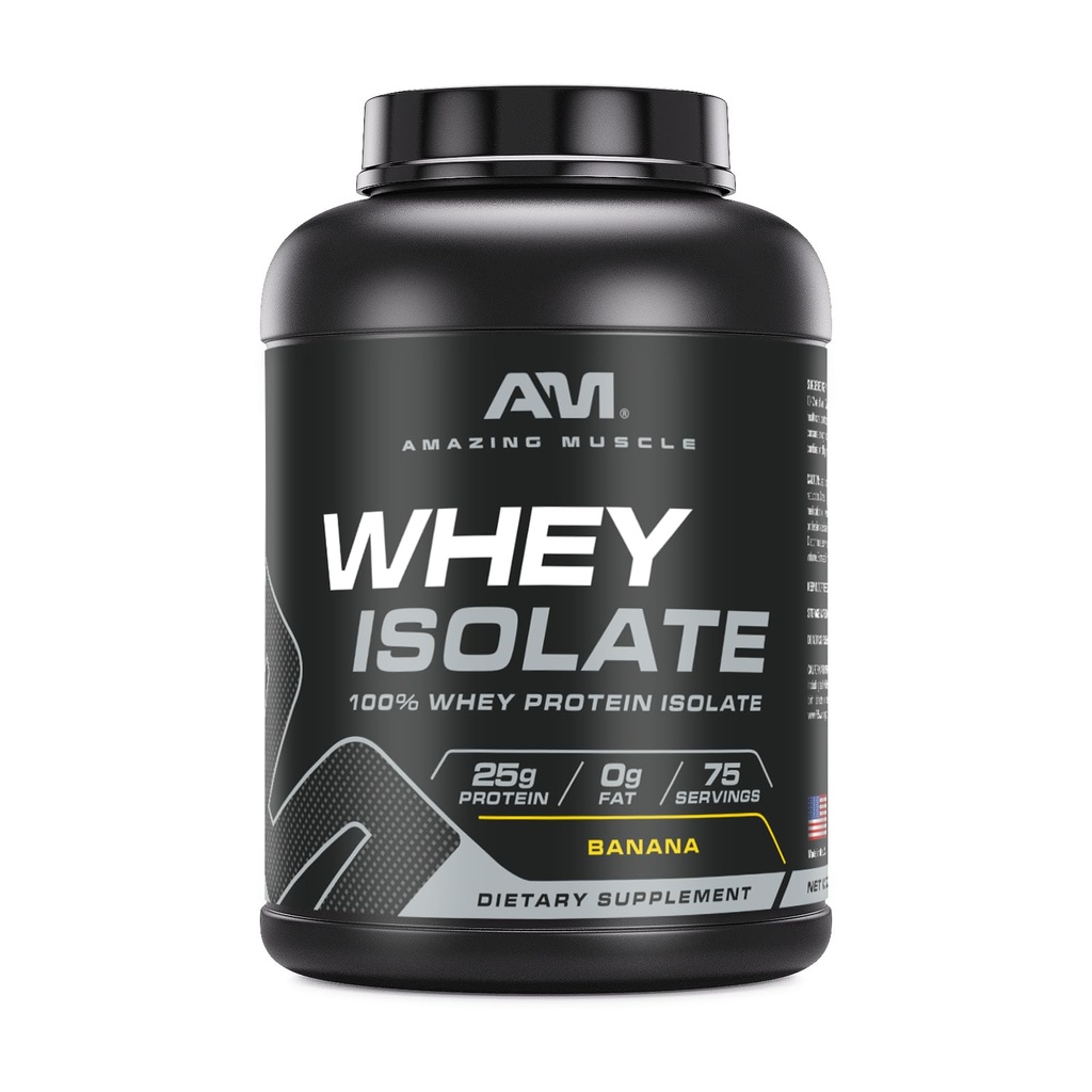 Incredibile polvere isolata di proteine del siero del muscolo | 25 grammi proteine per servire | 100% Whey Isolate | Zero Fat | Made in USA (5 Lb, Banana)