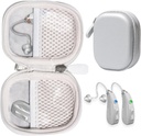 Custodia per apparecchi acustici compatibile con apparecchi acustici EarCentic EasyCharge per apparecchi acustici ricaricabili anche per Otofonix Elite/Encore, Banglijian, Britzgo, My Tone, LIGINN, Blaids, Lexie, Tweak (argento)