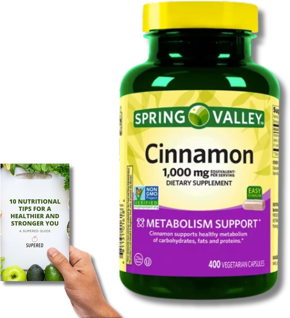 Integratore alimentare della Valle della Primavera - 1.000mg, 400 capsule Vegeterian + 'Guida nutrizionale'