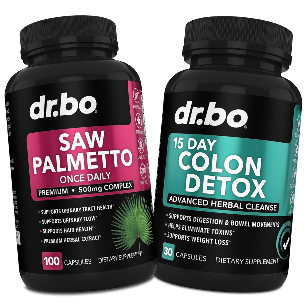 Saw Palmetto per le donne Capelli Perdita & Colon Cleanser - DHT Blocker per la crescita delle donne & 15 giorni Colon Cleanse Intestinal Detox Pillole - Pure Saw Palmetto Hair Loss Supplement Bowel Movimento Capsule