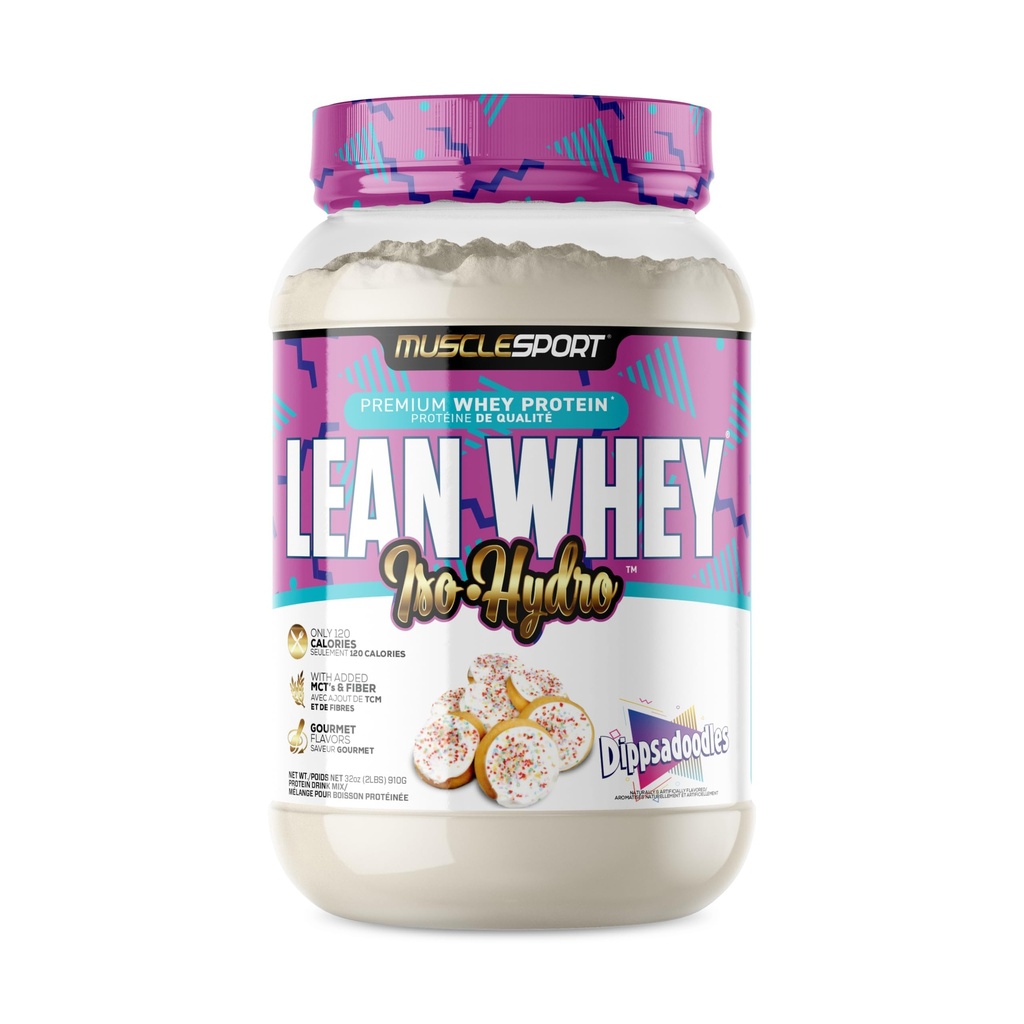 Musclesport Lean Whey RevolutionTM Protein Powder - Whey Protein Isolate - Calorie basse, Carbo basso, Basso Grasso, Sapori incredibili - 25g Protein per Scoop (2lb, Dippsadoodles)