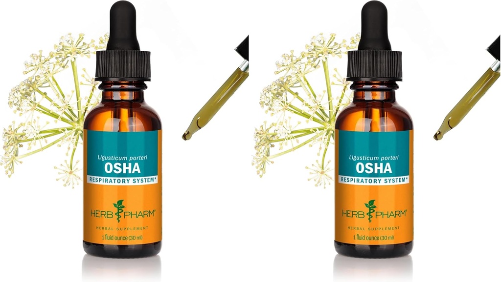 Herb Pharm OSHA Root Liquid Extract for Respiratory Support - 1 oncia (Pack of 2)