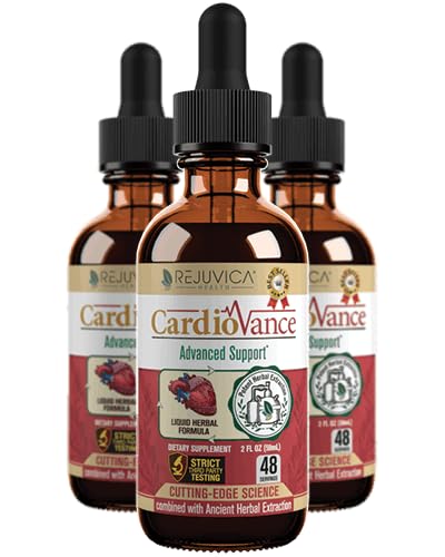 Rejuvica Health CardioVance - Supplemento di supporto al cuore - Consegna liquida per un migliore assorbimento - Hawthorne, Hibiscus, Arjuna, Olive Leaf & More!