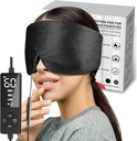 mascherina di occhio riscaldata con dimensioni extra grandi per occhi secchi e sollievo dalla pressione del seno, cuscinetto riscaldante ultra morbido per la tensione mal di testa, rilievo di dolore Jaw TMJ - 3 impostazioni di calore e 5 di temporizzazione (nero)