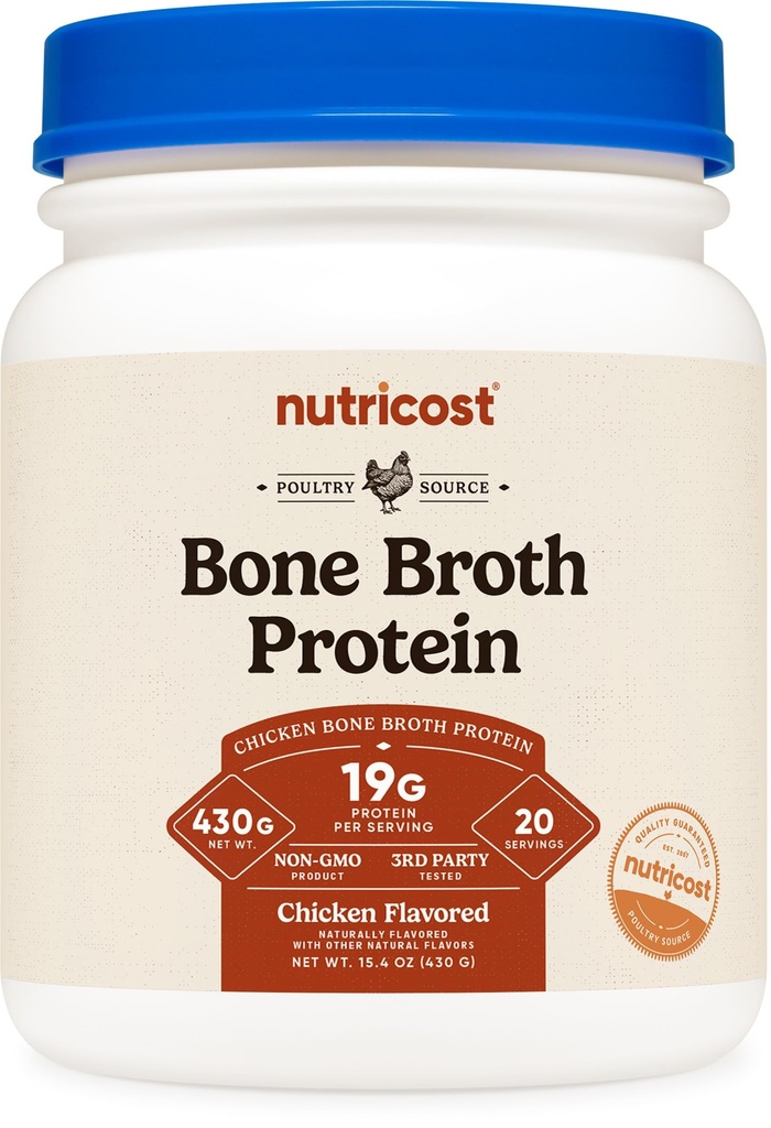 Nutricost Chicken Bone Broth Protein (Pollo aromatizzato, 20 porzioni)