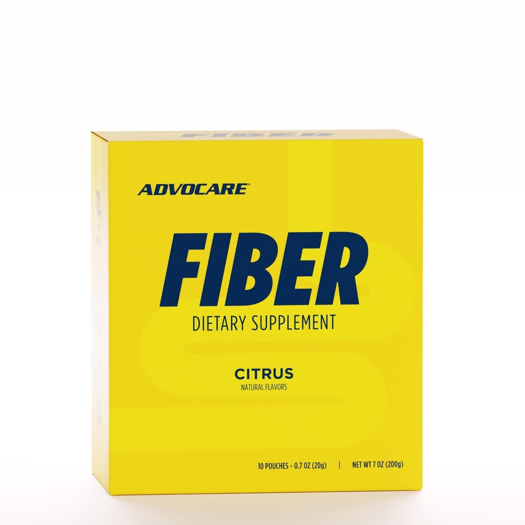 AdvoCare Fibra Integratore alimentare - Supplemento giornaliero di polvere di fibra con fibra solubile e insolubile - Miscela di fibra Include Psyllium Husk & Citric Acid - Supporta la salute digestiva* - Citrus, 10 Pouches