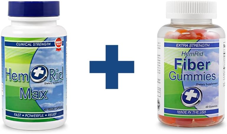 HemRid Max, Fiber Gummies - Fornisce rapido sollievo per prurito, bruciatura, la doppia difesa