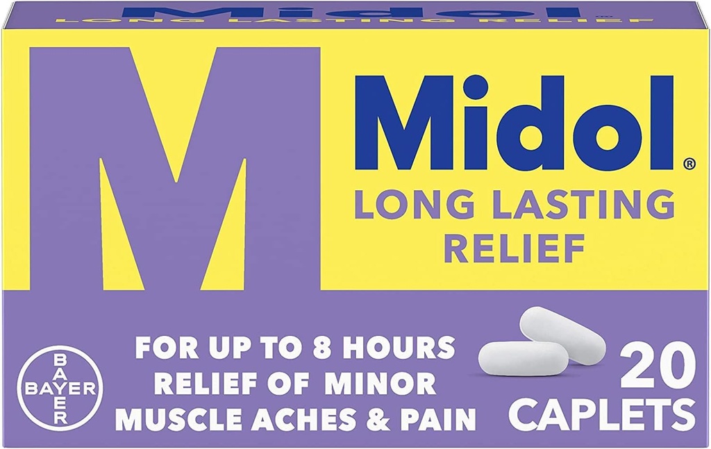 Midol Long Lasting Relief - 20 Caplets, Confezione da 6