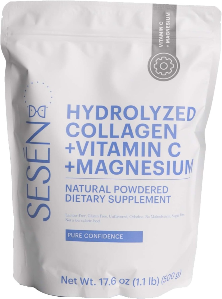 SESEN Collagen idrolizzato + Vitamina C + Magnesio (blu) Polvere 17.6 oz