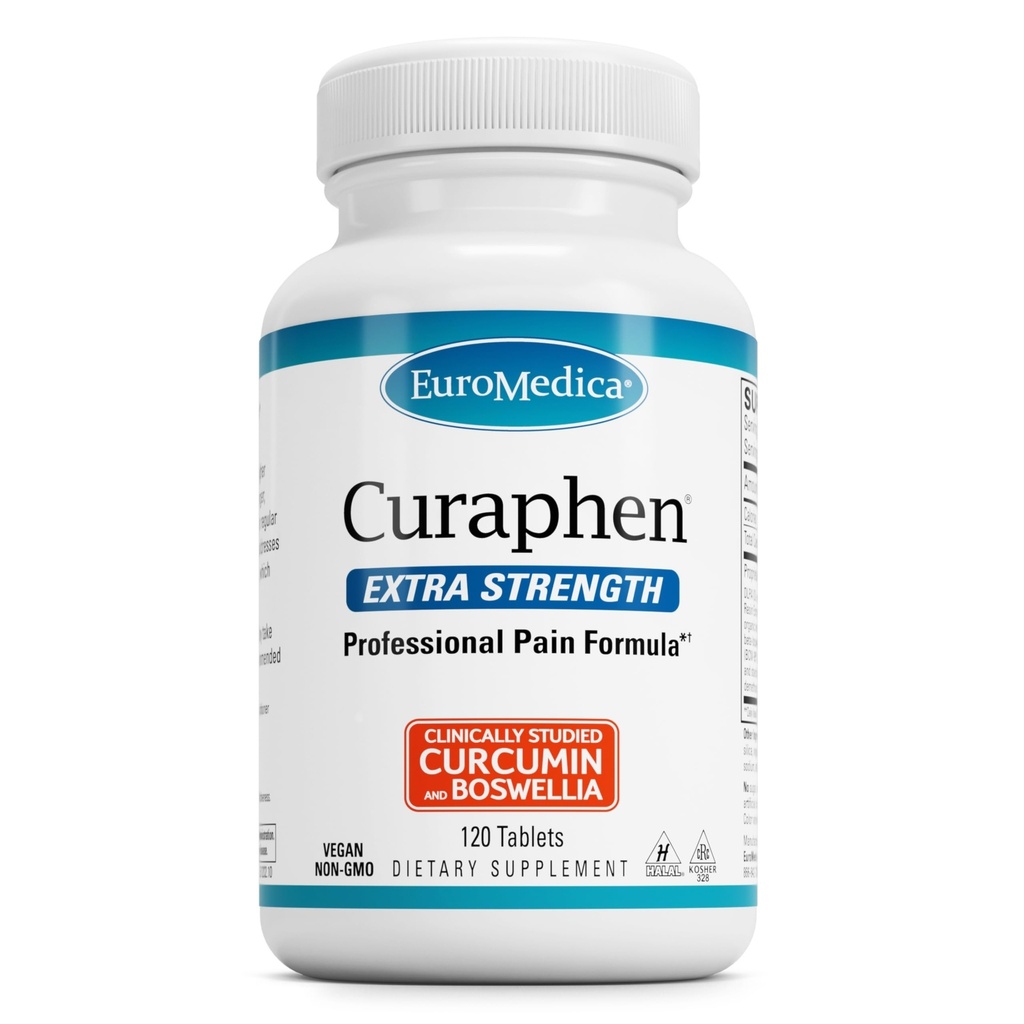 EuroMedica Curaphen Extra Strength - Curcumin & Boswellia Supplemento per il supporto della circolazione sana - Supplemento di curcuma ai giunti di sostegno, salute del muscolo e produzione di endofora - 120 compresse