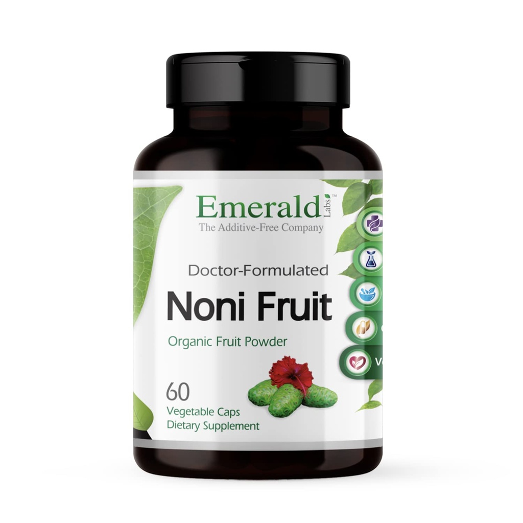 EMERALD LABS Noni Frutta - Digestivo, Antiossidante & Integratore di Supporto Immune - Offre Fibra alimentare per la Salute Gut - 60 Capsule Vegetali (30-Day Supply)