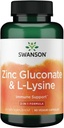 Swanson Zinc Gluconate '&' L-Lysine - 2-in-1 Formula 90