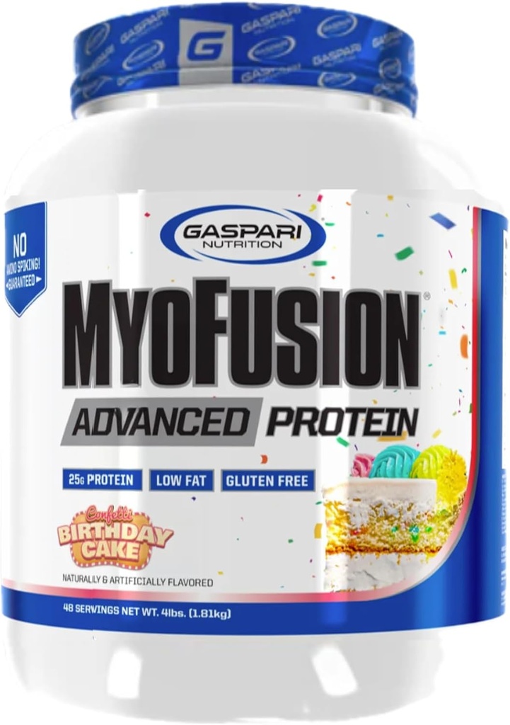 Gaspari Nutrition Myofusion Advanced Protein, Protein Blend with Whey Protein, Casein Protein e Isolate Protein, Low Fat and Gluten Free (Cacca di Venerdì, 4 Pound)