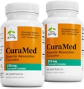 Terry Naturally CuraMed 375mg - Antiossidante Supplemento per il cervello & Immune Health Support - Integratore alimentare con Curcumin & Turmeric Essential Oil - Herbal Liver Support - 60 Softgels (Pack of 2)