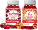 Lunakai Biotina e Vitamina B12 Gummies Bundle - Capelli Pelle e Chiodi di Crescita Gummies con Vitamina C ed E - Non-GMO & Vegan Supplemento per il supporto energetico e la salute del chiodo - 30 giorni di alimentazione