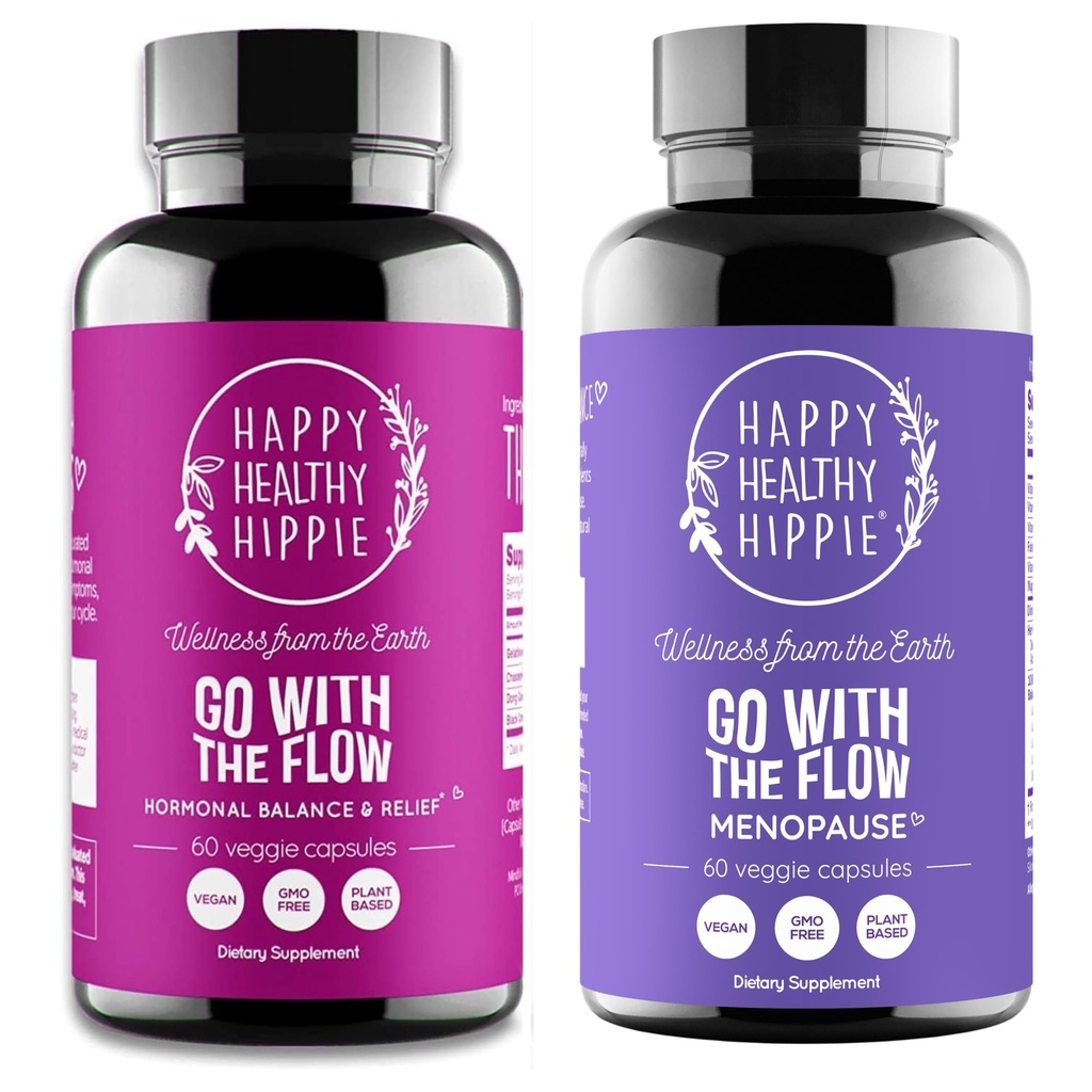 Happy Healthy Hippie Vai con il supporto Menopause Flow & Vai con l'equilibrio dell'ormone di flusso per le donne