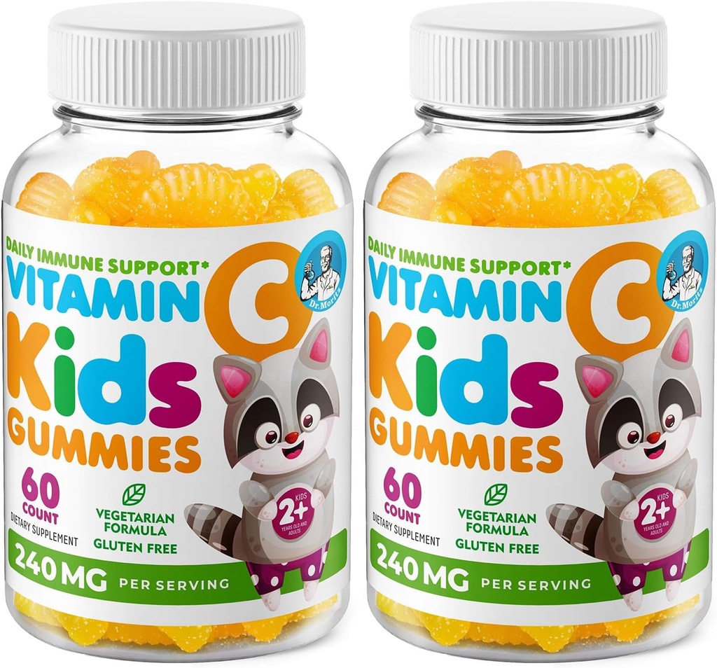 DR. MORITZ Vitamina C Gummies per bambini &amp; adulti 240 mg - Supporto immunitario Vitamine masticabili a basso consumo per bambini - Integratore alimentare vegetariano Gelatin-Free per bambini (Citrus Flavor) (120 Count)