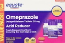 Equate Omeprazole 20 Milligram, Riduttore di acido, Rilascio ritardato, 42 compresse