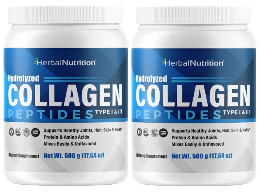 Le proteine idrolizzate della polvere dei peptidi del collagene sono proteine vitali per le unghie dei capelli della pelle e la salute comune, Keto, Paleo Friendly, Non OGM, Gluten Free, 45 Servings, 2 Contenitori