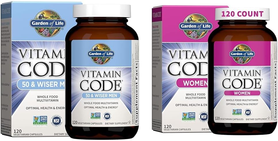Giardino della vita Uomo & Donne Multivitaminici, Vitamin Code 50 & Wiser Uomini 120 capsule e Vitamina Codice Donna Multi 120 capsule