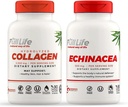 Collage idrolizzato a vita intera e capsule Echinacea - Integratori alimentari - Pillole di collagene bovino per le donne e gli uomini - Echinacea Purpurea Extract, Gluten-Free - 90 capsule vegetali