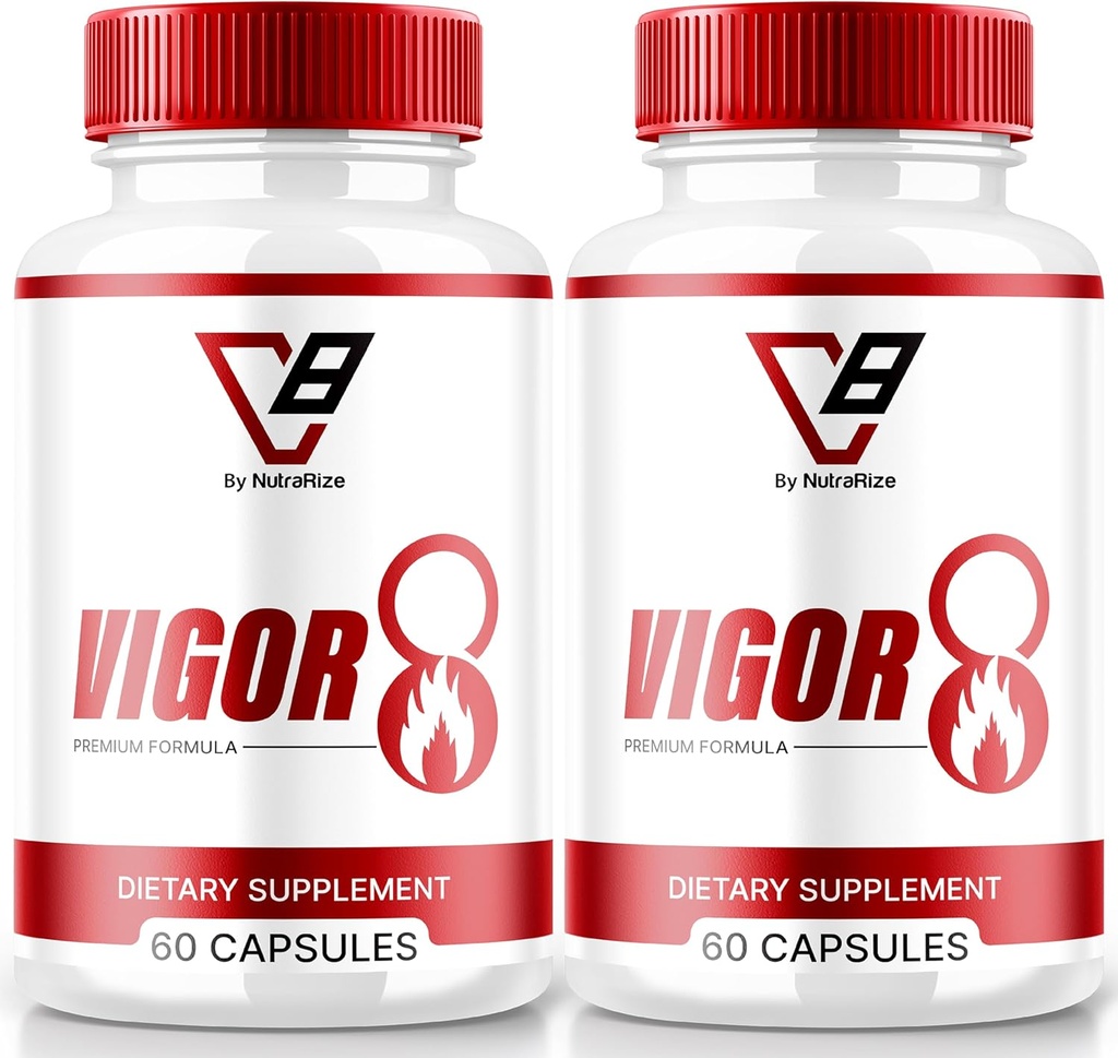 NutraRize (2 Pack) Vigor 8 per gli uomini, Vigor 8 Pills Male Enhancing Formula, Vigor Otto Capsule Supplementi Test Boost, Vigor8 Stamina Booster Recensioni Horny Goat Weed Tongkat Ali (120 capsule)