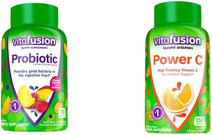 Vitafusione Probiotico e Vitamina C Gomma Supplementi, 70 Conte e 150 Conta