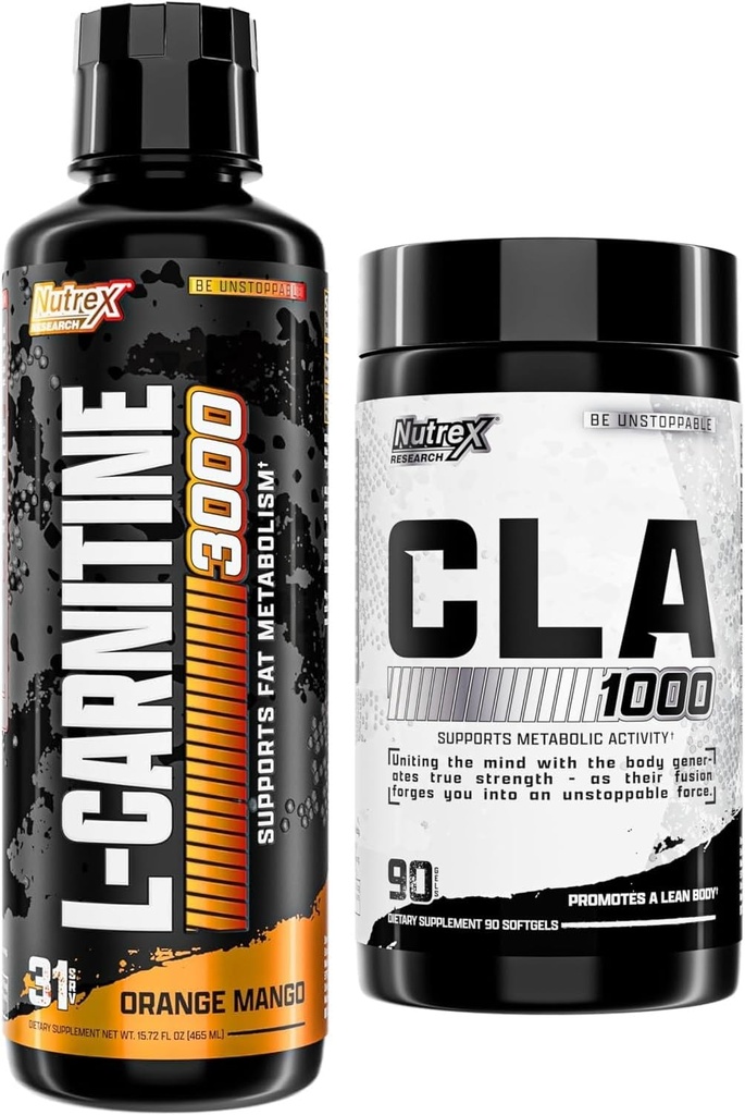 Carnitina liquida di ricerca di Nutrex 3000 - CLA 90 Gel Morbidi - 1000 mg di acido linoleico coniugato Miscela attiva dall'olio di Safflower