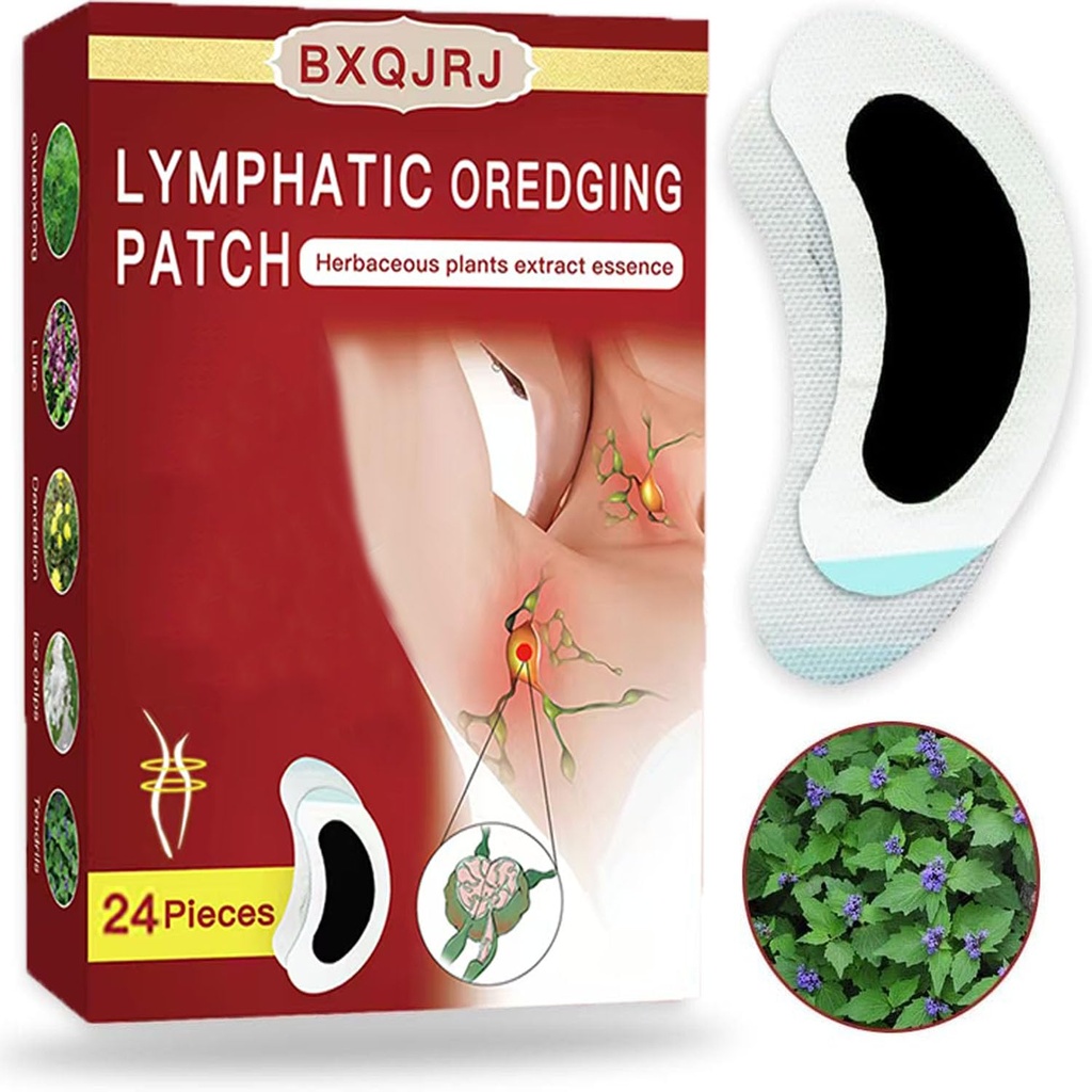 Patch di drenaggio linfatico, Patch di nodi linfatici ispali, Patch di cura limfatica israeliana, Patch di drenaggio lymphatic, Patch di nodi di lymph, massaggio linfatico (24PCS)