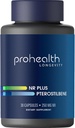 ProHealth NR + Pterostilbene. Promuove la longevità, l'energia e l'invecchiamento sano. Protegge il cuore + la salute del cervello. Supporta Riparazione Cellulare. 250mg Niagen Nicotinamide Riboside + 40 mg Pterostilbene, 30 Caps