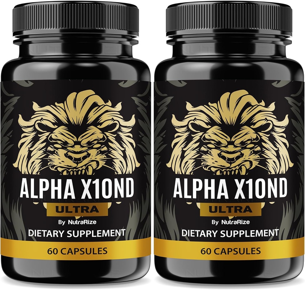 (2 Pack) Alpha X10nd Ultra per gli uomini, Formula Maschio Ufficiale per mantenere Stamina e Peak Performance, All-Natural Blend per il supporto nutrizionale e sanitario, AlphaX10nd Supplemento Recensioni (120 capsule)