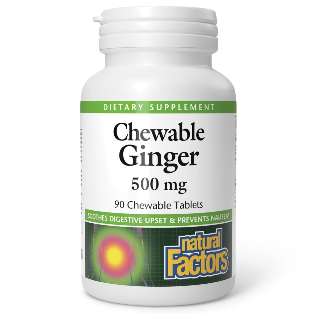 Fattori naturali Ginger 500Mg masticabile, 90 CT