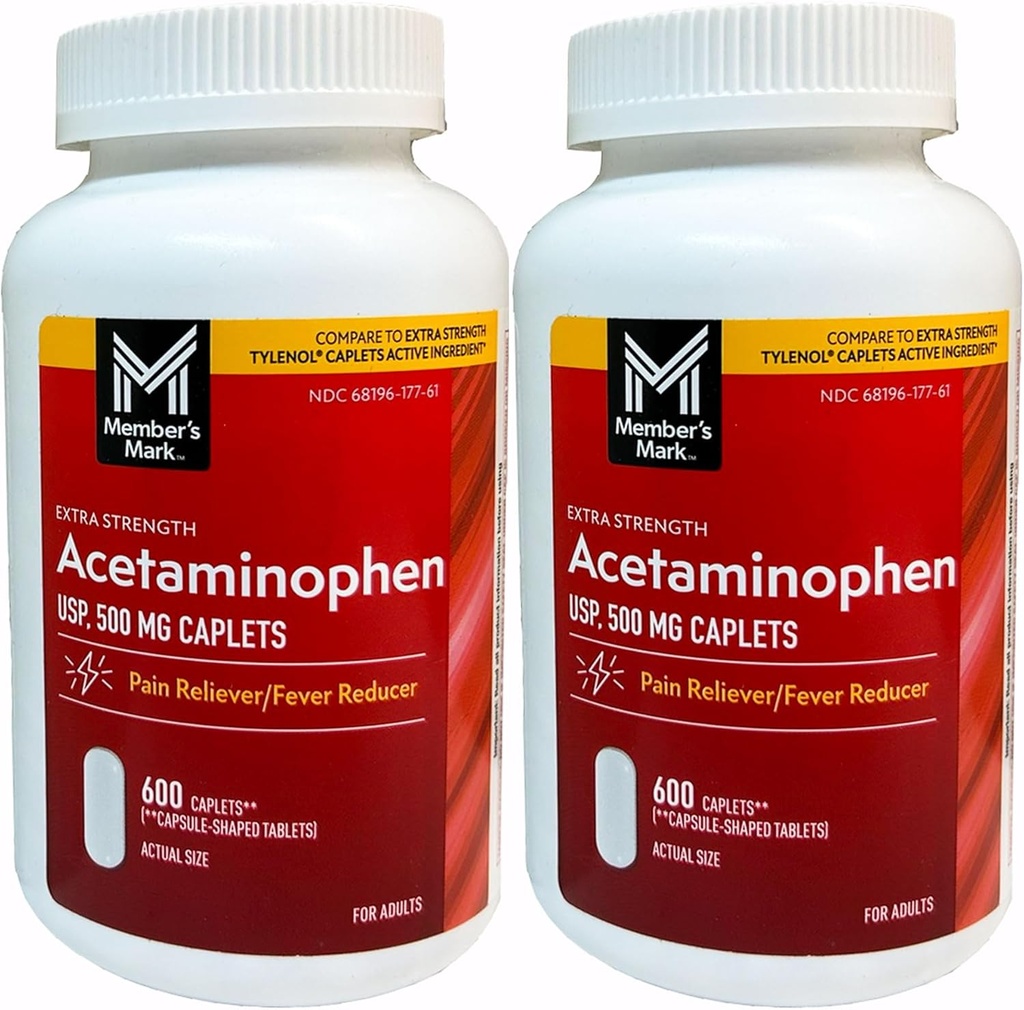 Mark 500mg Acetaminophen MegaSize 2Pack (600 Count Every) 7hm2Dcs