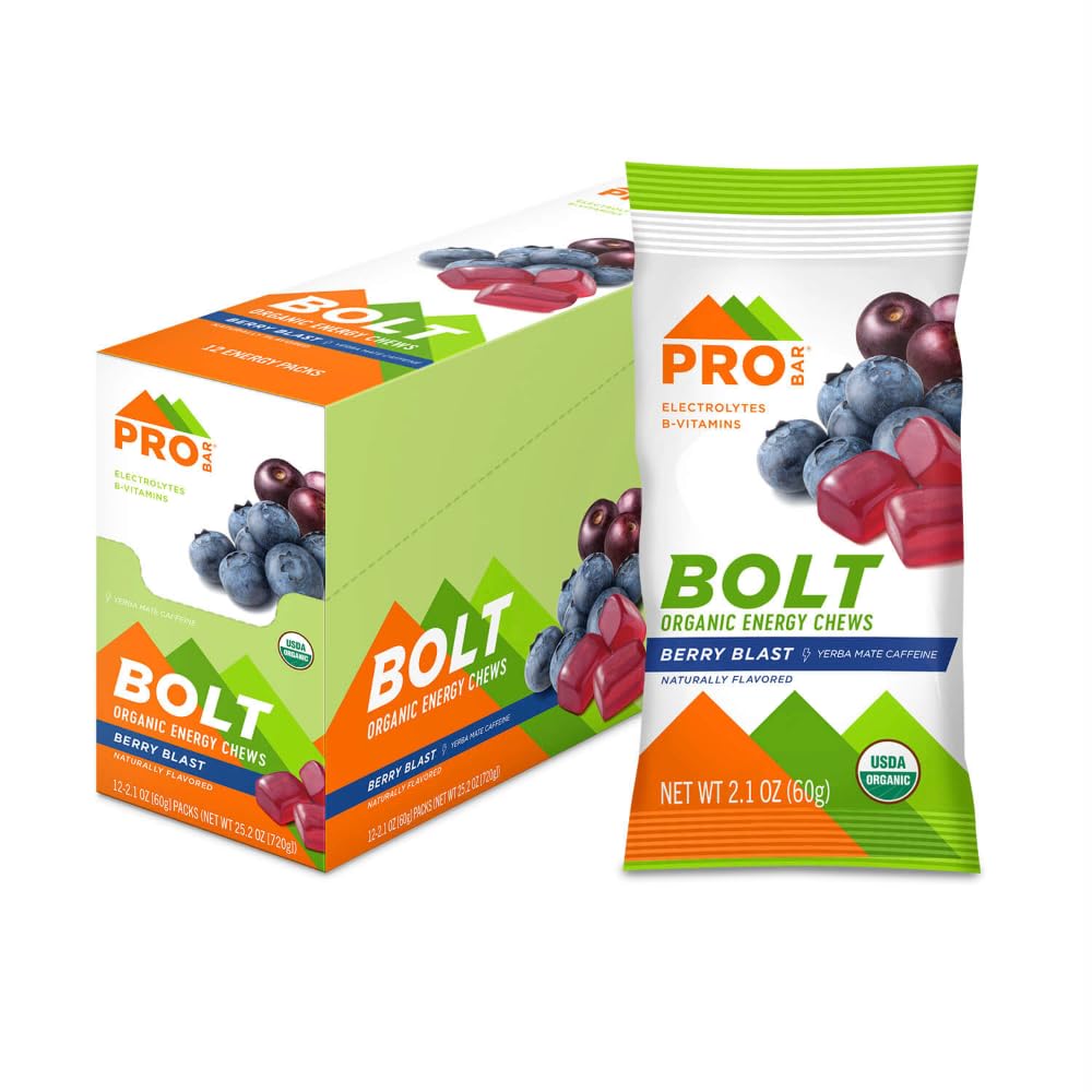 PROBAR - Bocche di energia organica, Lama di bacche, Non OGM, Senza glutine, Certificato USDA Organico, Sanitario, Energia Naturale, Gommie di combustibile veloci con Vitamine B & C (12 Conte)