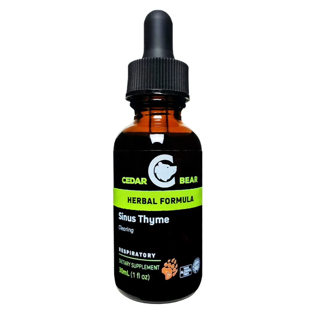 Cedro Orso Sinus Thyme un integratore di erbe liquido che supporta il funzionamento chiaro nei sinistri e migliora le funzioni immunitarie 1 fl oz / 30 ml